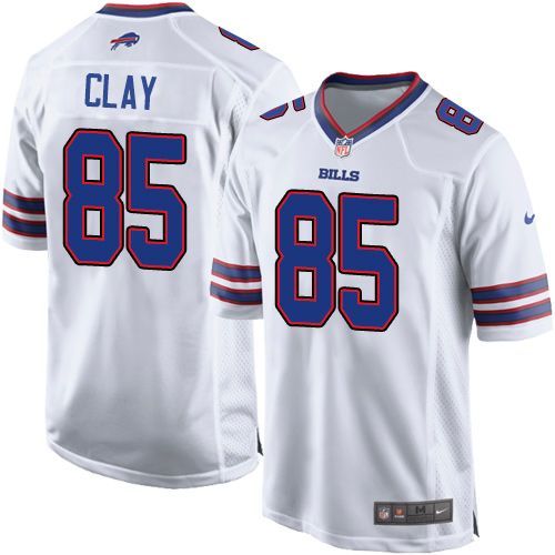 Nike Bills #85 Charles Clay White Youth Stitched NFL New Elite Jersey - Click Image to Close